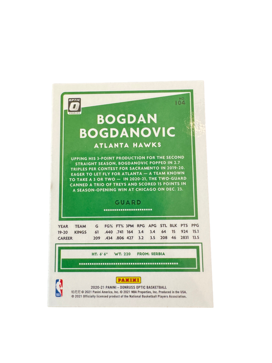 Bogdan Bogdanovic Donruss Optic 2020-2021